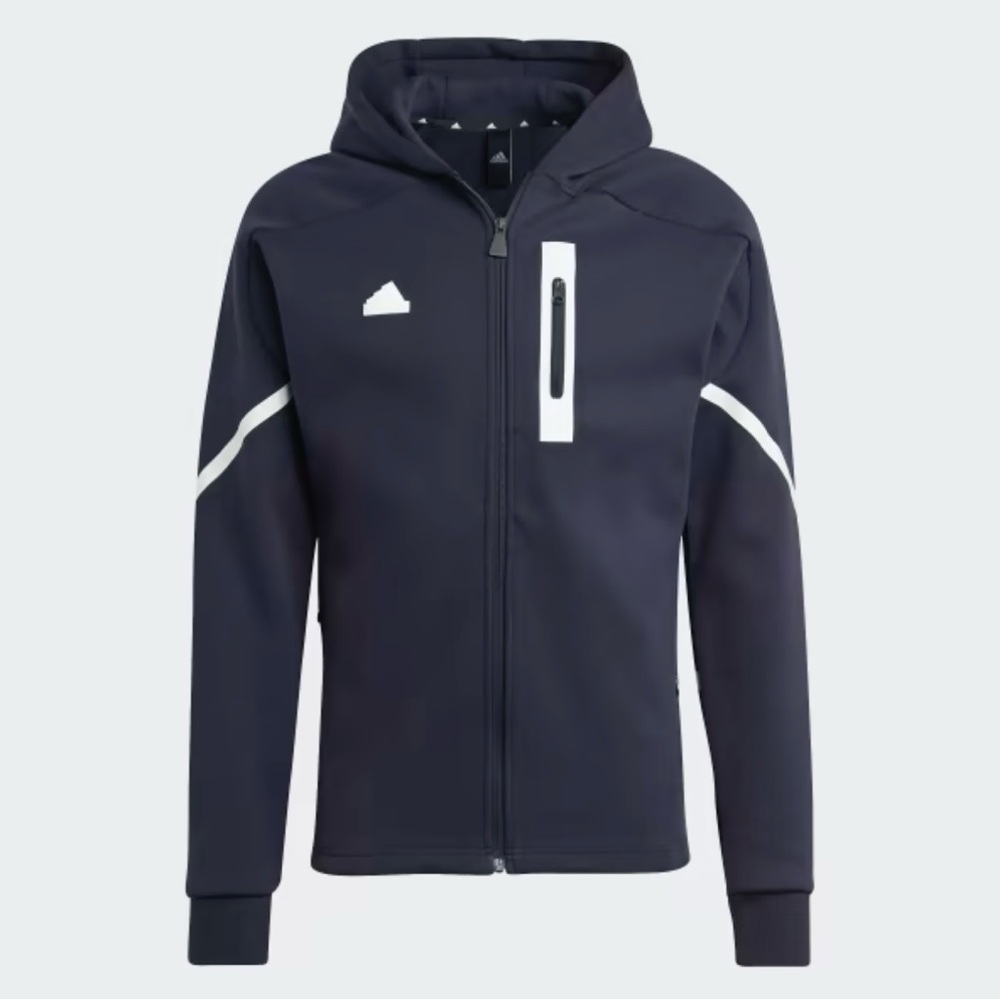 Adidas Dark Blue Jacket with White Details Gameday Jacket